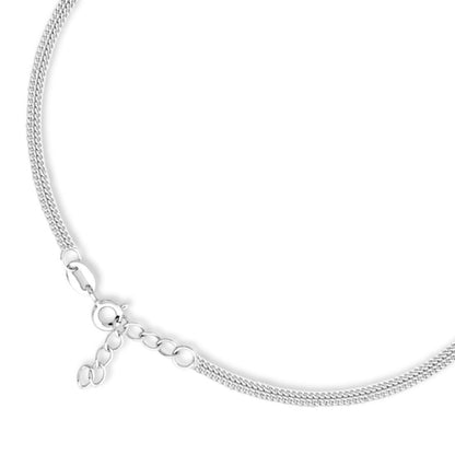 Infinity Dual Chain  Rhodium Plated 925 Sterling Silver Anklet