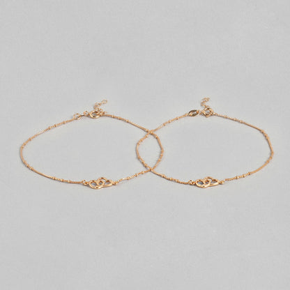 Hearts Rose-Gold plated 925 Anklet