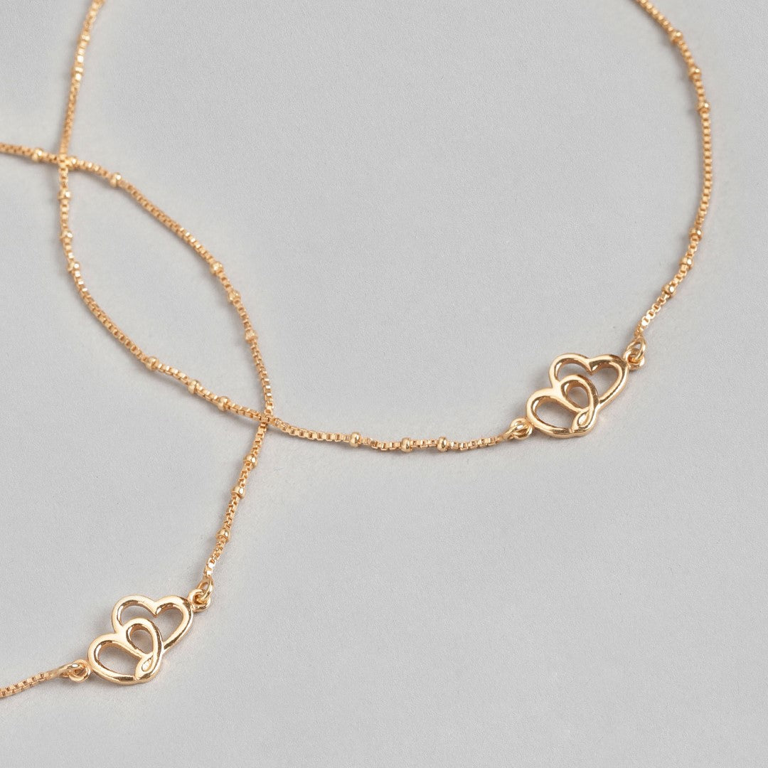 Hearts Rose-Gold plated 925 Anklet