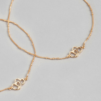 Hearts Rose-Gold plated 925 Anklet