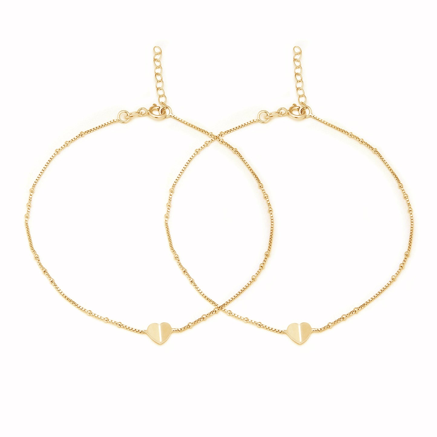 Golden Heartstrings Gold Plated 925 Sterling Silver Chain Anklet