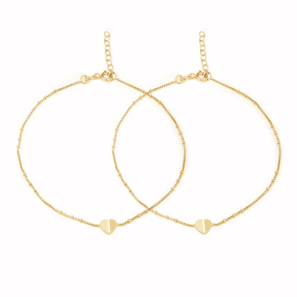 Golden Heartstrings Gold Plated 925 Sterling Silver Chain Anklet