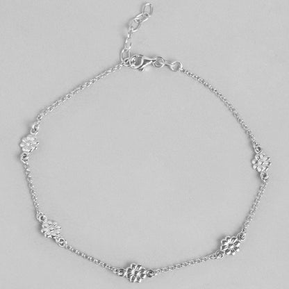 Studded flower 925 Sterling Anklets
