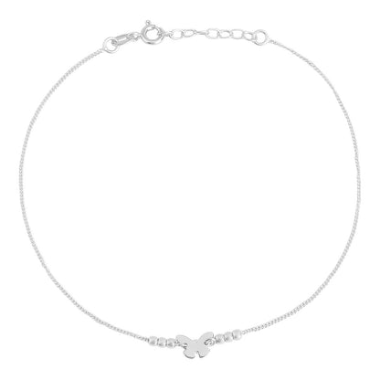 Women's 925 Sterling Silver anklet featuring a minimalist butterfly charm on a thin chain – Zavya