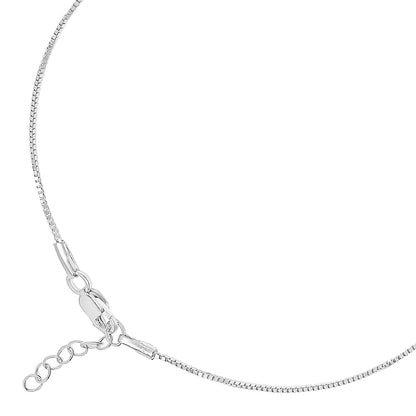 Rhodium plated 925 Sterling Silver Box Chain Anklet
