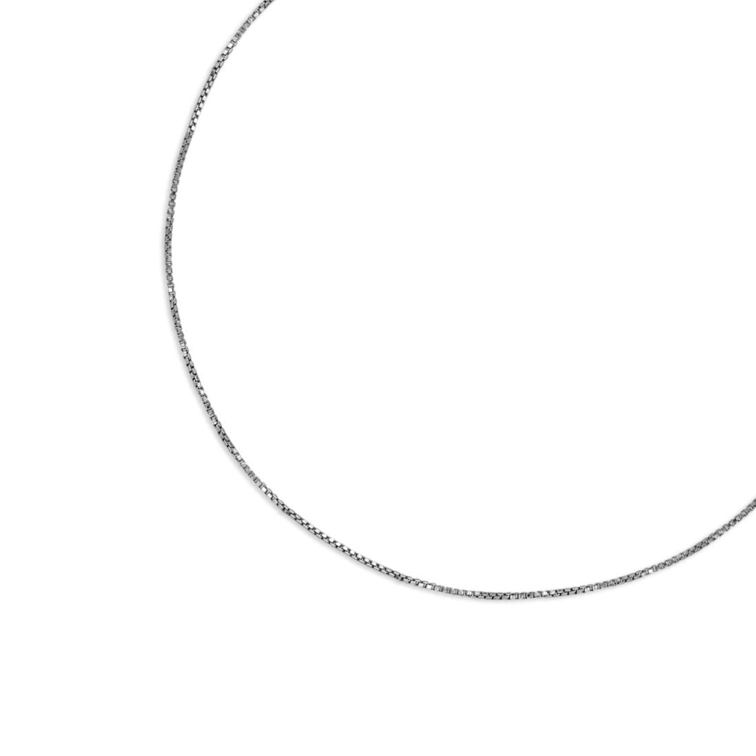 Black Rhodium plated 925 Sterling Silver Box Chain Anklet