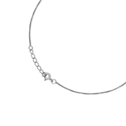 Black Rhodium plated 925 Sterling Silver Box Chain Anklet