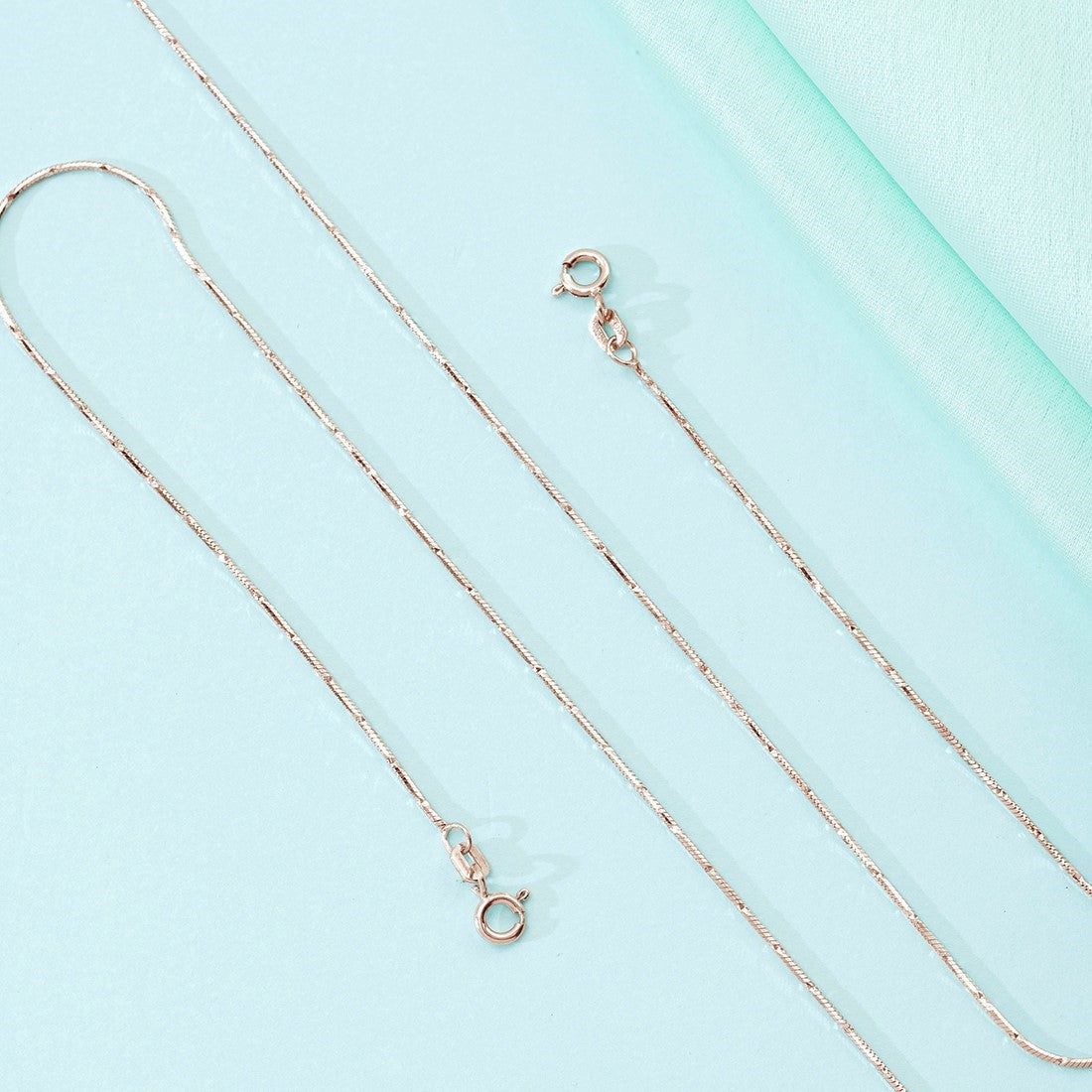 Gleaming Chains Rose Gold-Plated 925 Sterling Silver Anklet