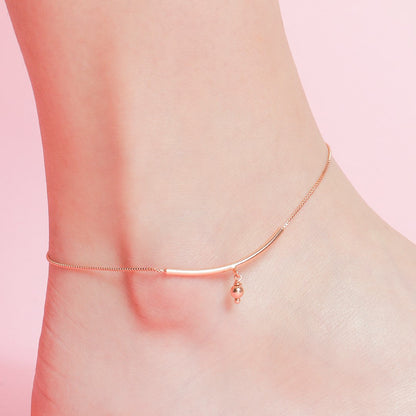 Rose Gold Plated 925 Sterling Silver Drop Chained Anklet