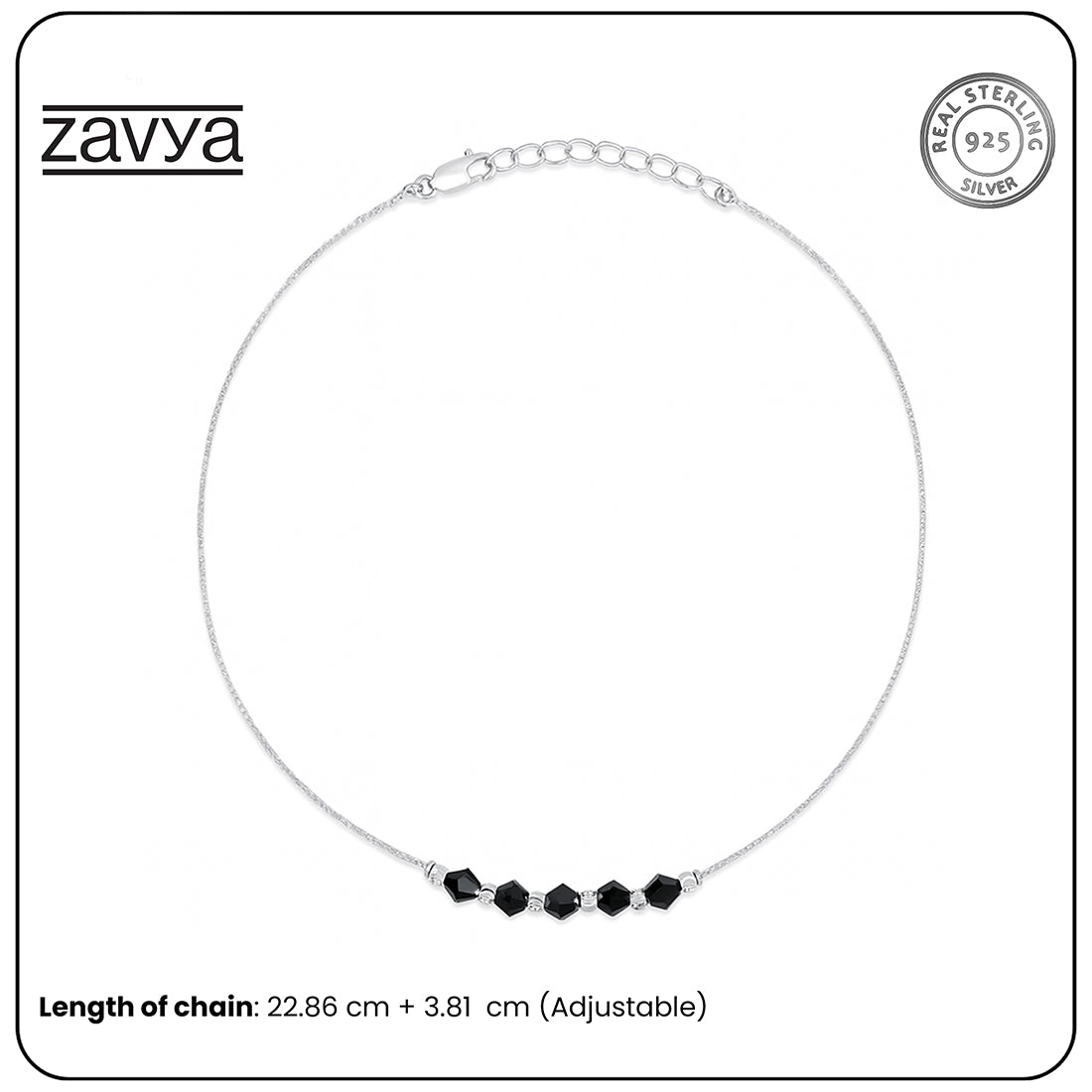 Graceful Whispers Rhodium-Plated 925 Sterling Silver Anklet