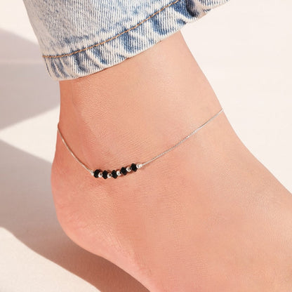 Graceful Whispers Rhodium-Plated 925 Sterling Silver Anklet Gift Hamper for Sister