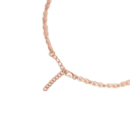 Rose gold-plated 925 Sterling Silver infinity link anklet for women with adjustable chain. – Zavya