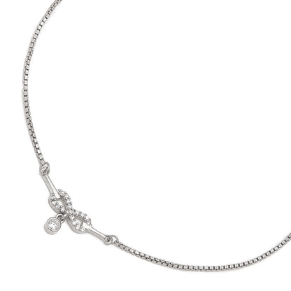 Women's 925 Sterling Silver anklet featuring a crystal infinity charm and drop stone. Fine jewellery – Zavya