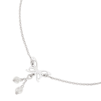 925 Sterling Silver butterfly anklet for women with a delicate chain and dangling beads. – Zavya