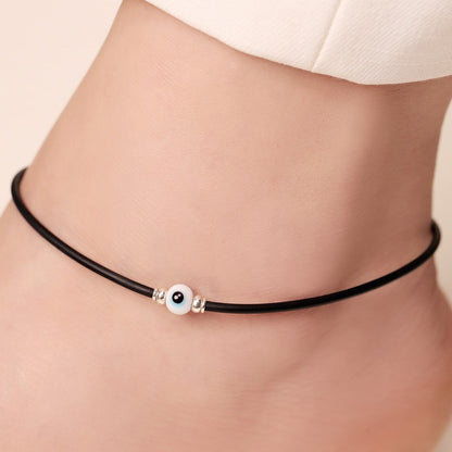 Ward Off Negativity 925 Sterling Silver Evil Eye Anklet