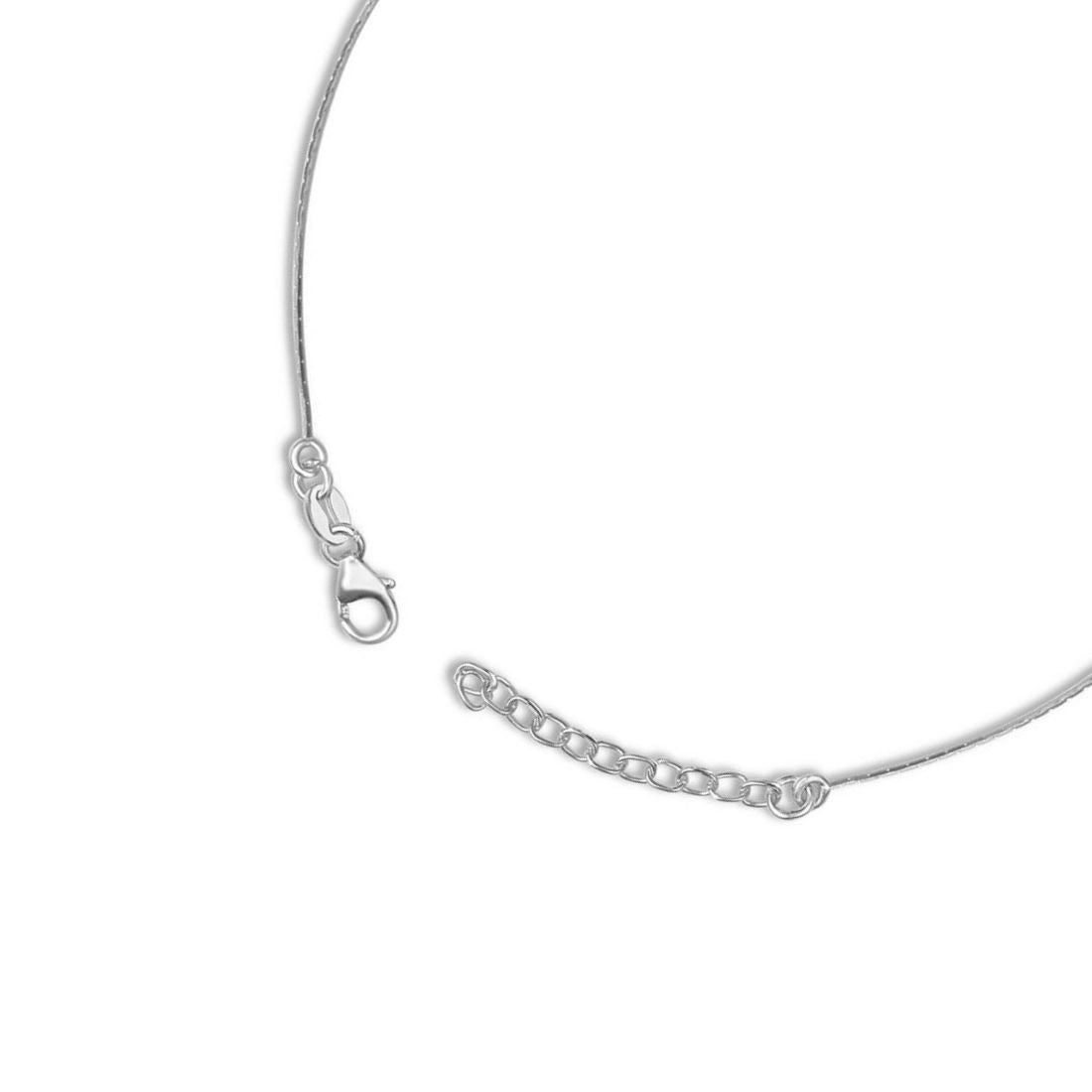 Close-up of the lobster clasp and adjustable chain on a women's 925 Sterling Silver anklet – Zavya