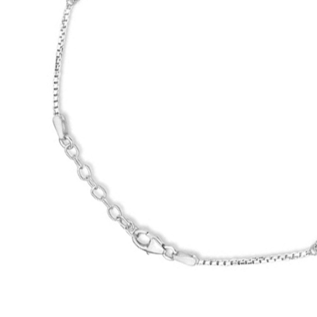Chic 925 Sterling Silver Rhodium Plated Box Chain Anklet