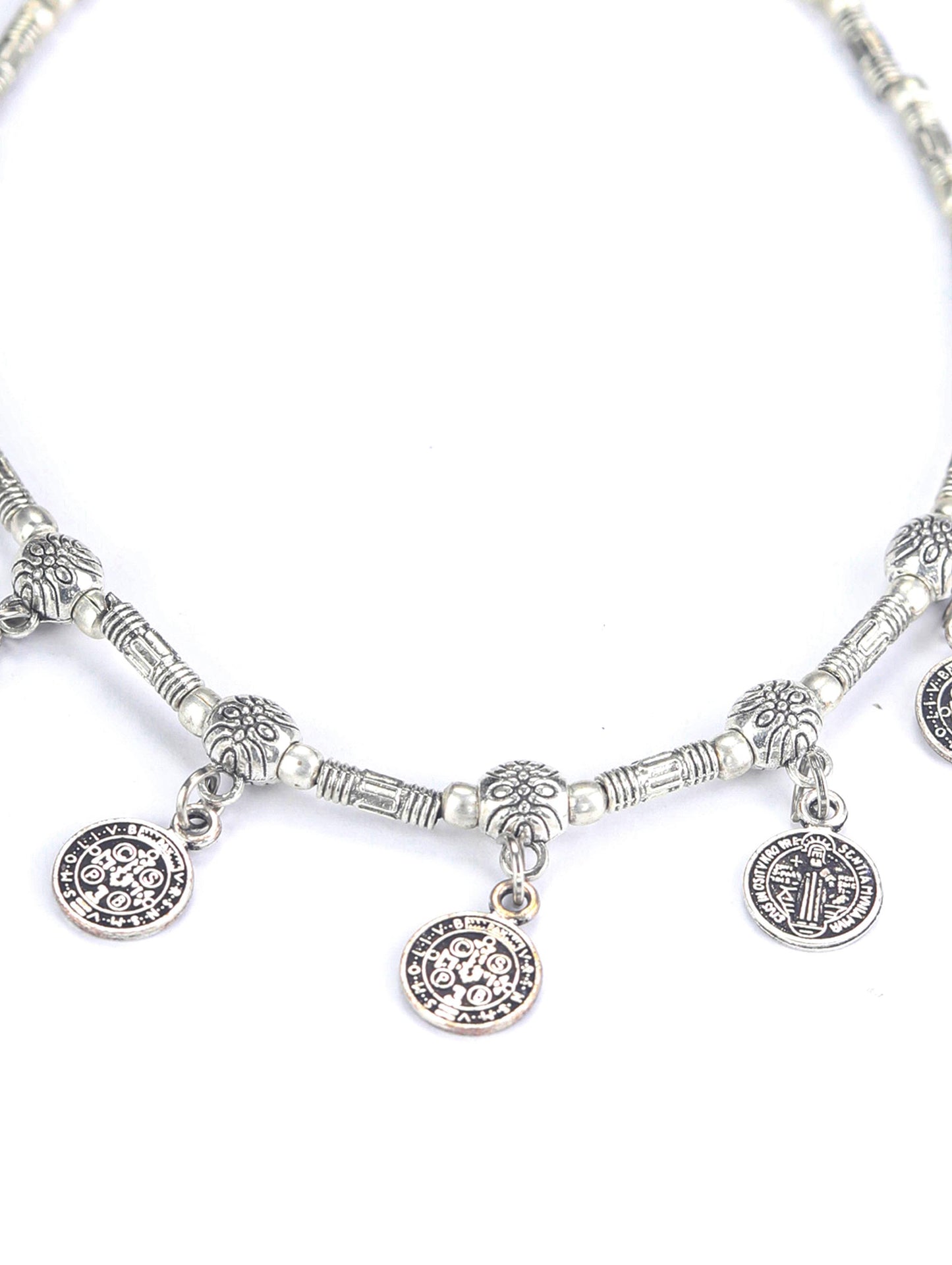 German Silver Plated Oxidized Anklets