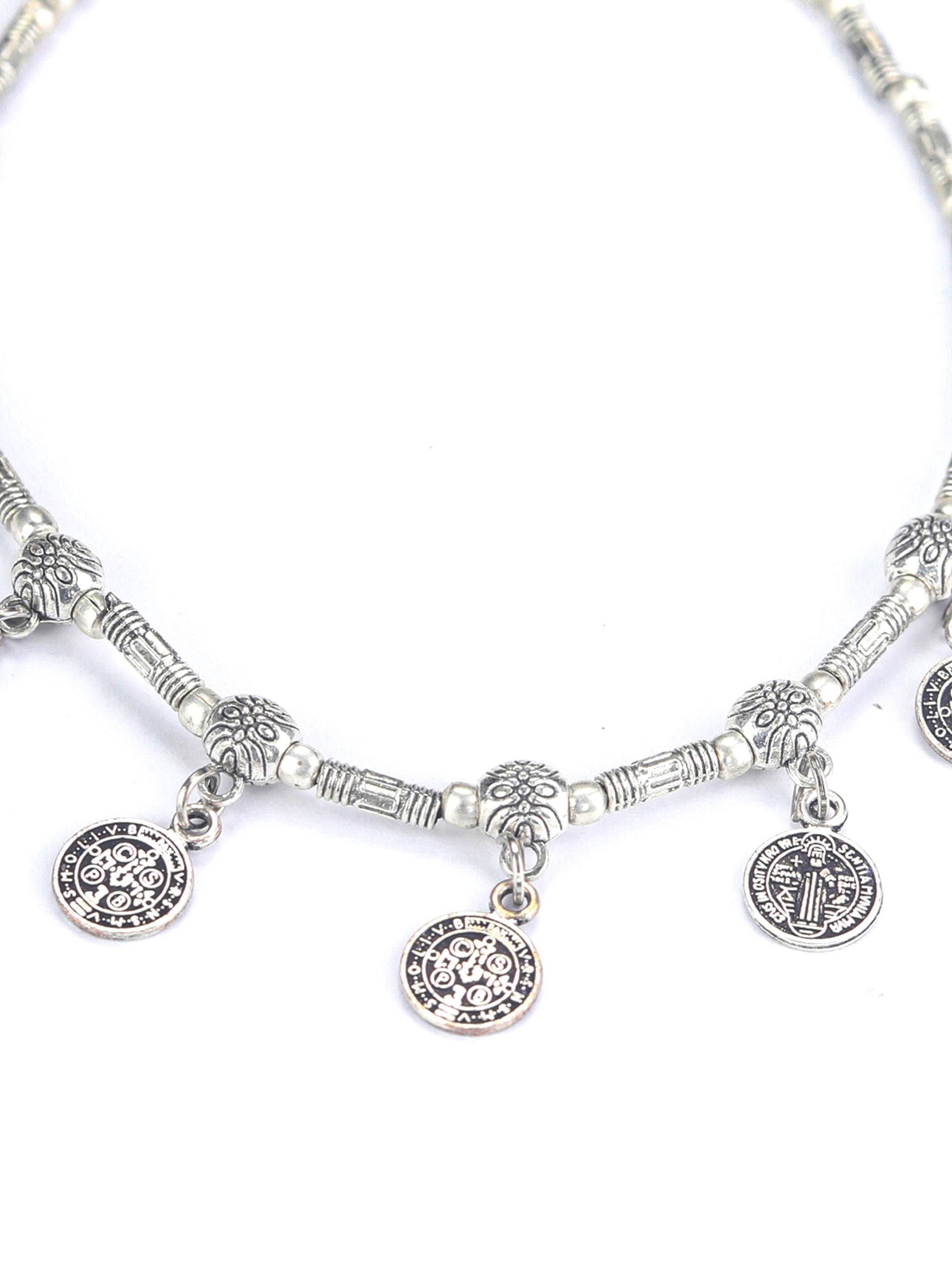 German Silver Plated Oxidized Anklets