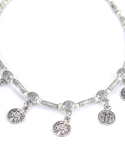 German Silver Plated Oxidized Anklets