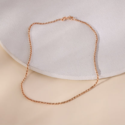 Classic Rolo Silver Anklet