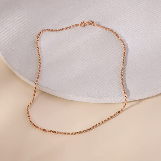 Classic Rolo Silver Anklet