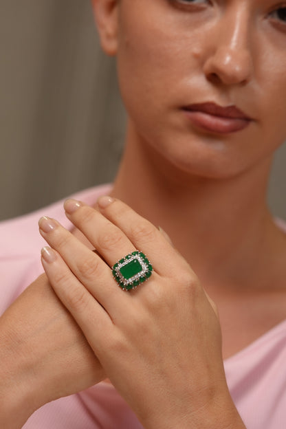 Orry Coloured Stone Cocktail Diamond Ring | Adjustable