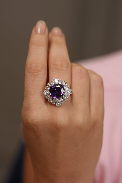 Gala Blob Coloured Stone diamond cocktail ring | Adjustable