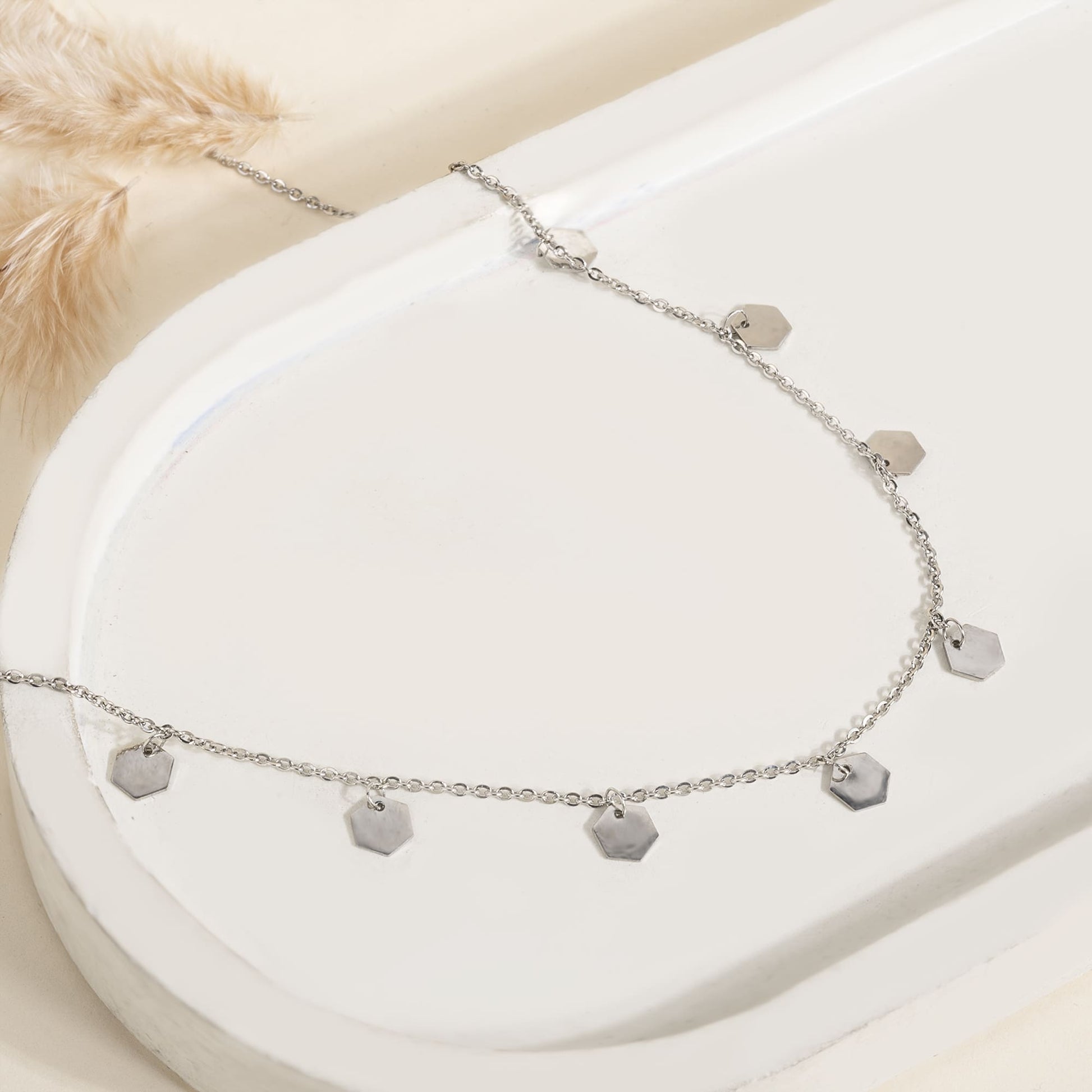 Hexagon Charm Necklace