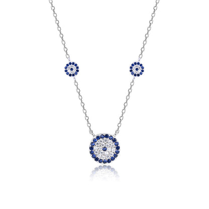 Circular Blue Floral Necklace