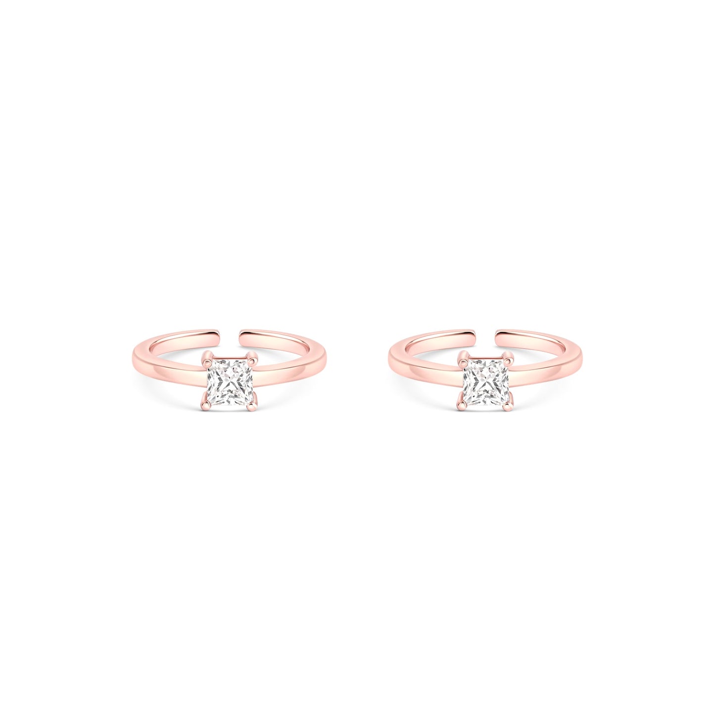 Square CZ Toe Ring