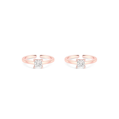 Square CZ Toe Ring