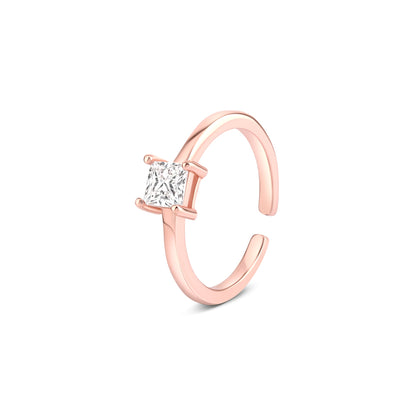 Square CZ Toe Ring