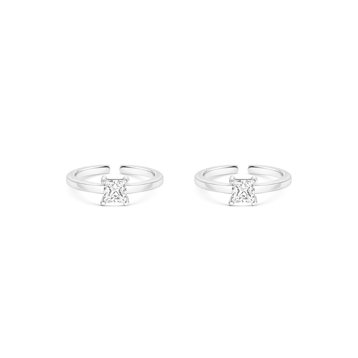 Square CZ Toe Ring
