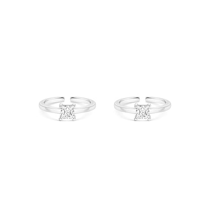 Square CZ Toe Ring