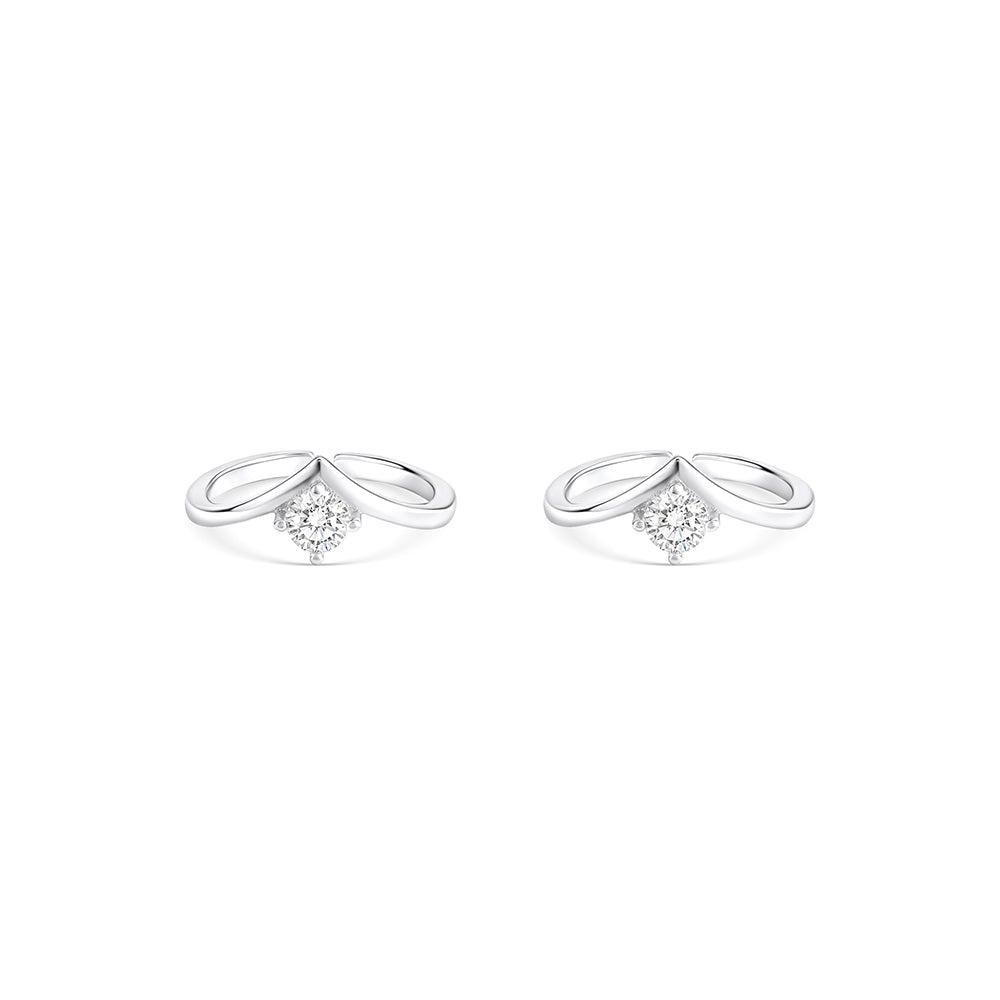 Solitaire CZ Toe Ring