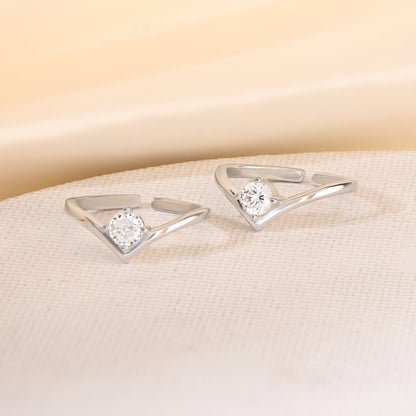 Solitaire CZ Toe Ring