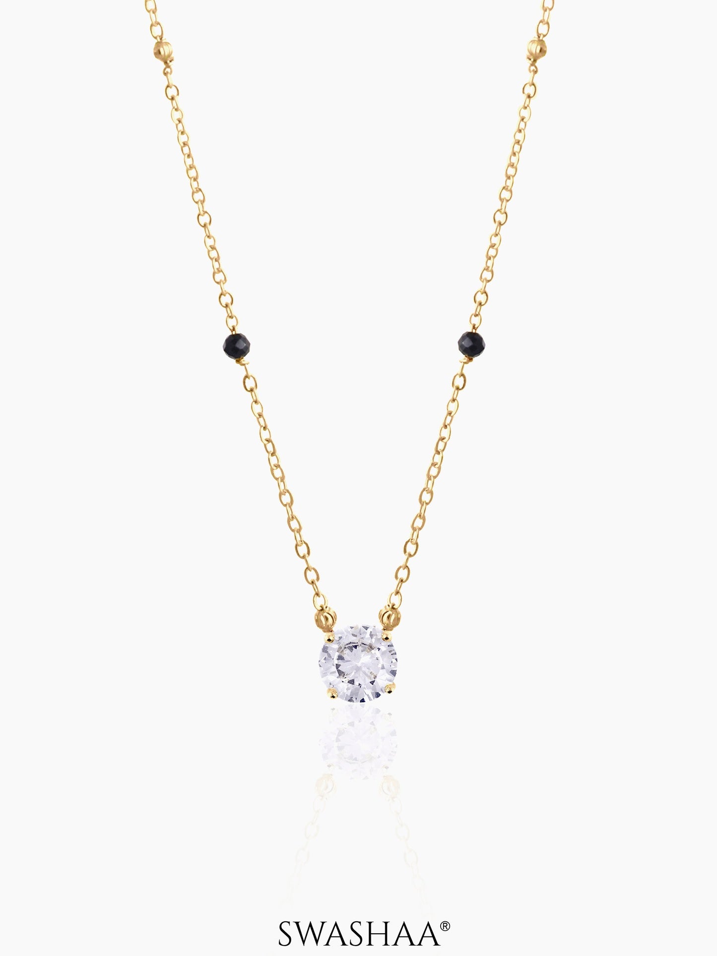 Adia Diamond Solitaire 18K Gold Plated Mangalsutra