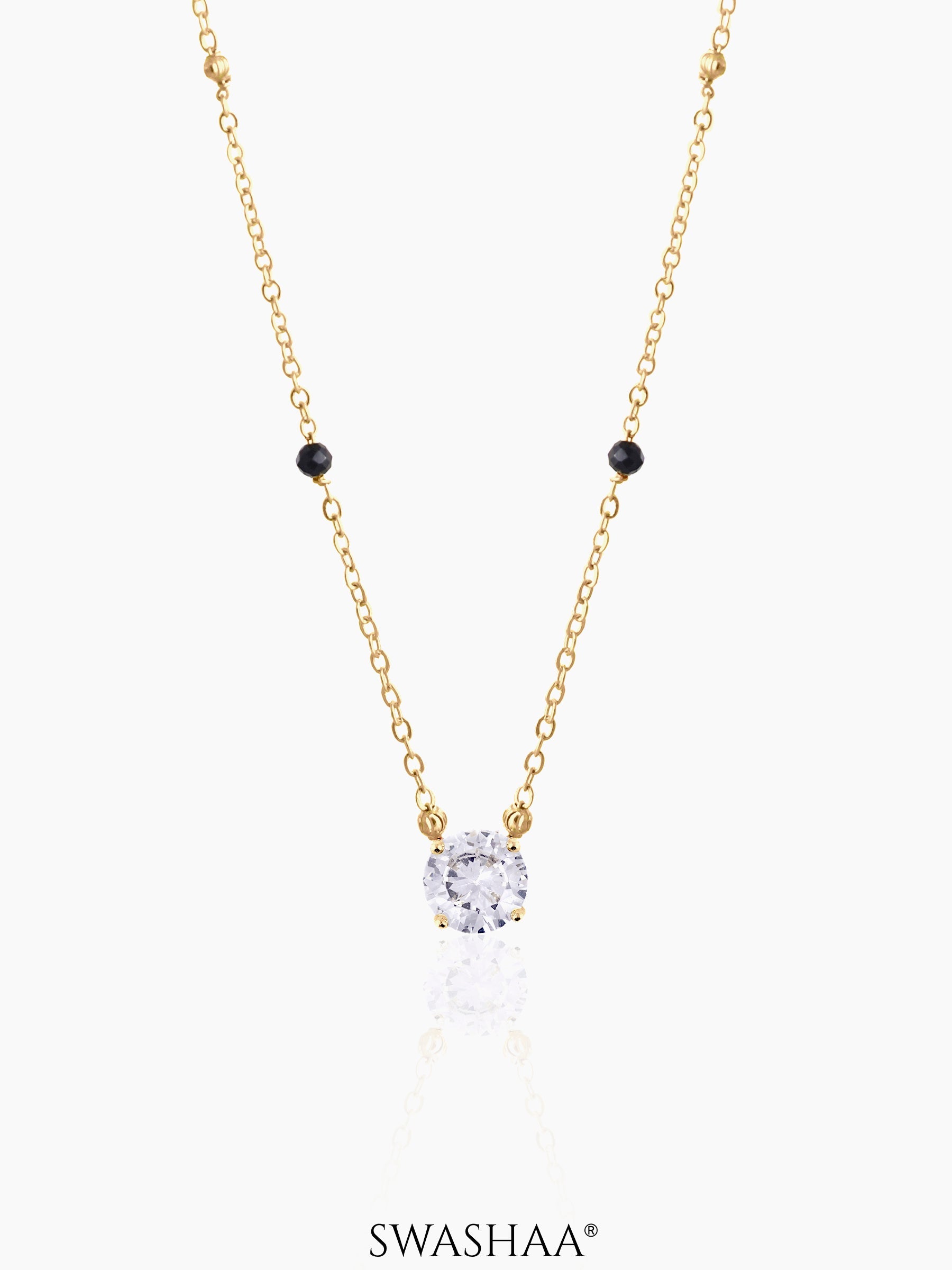 Adia Diamond Solitaire 18K Gold Plated Mangalsutra