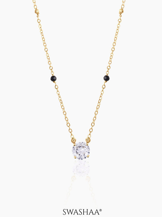 Adia Diamond Solitaire 18K Gold Plated Mangalsutra