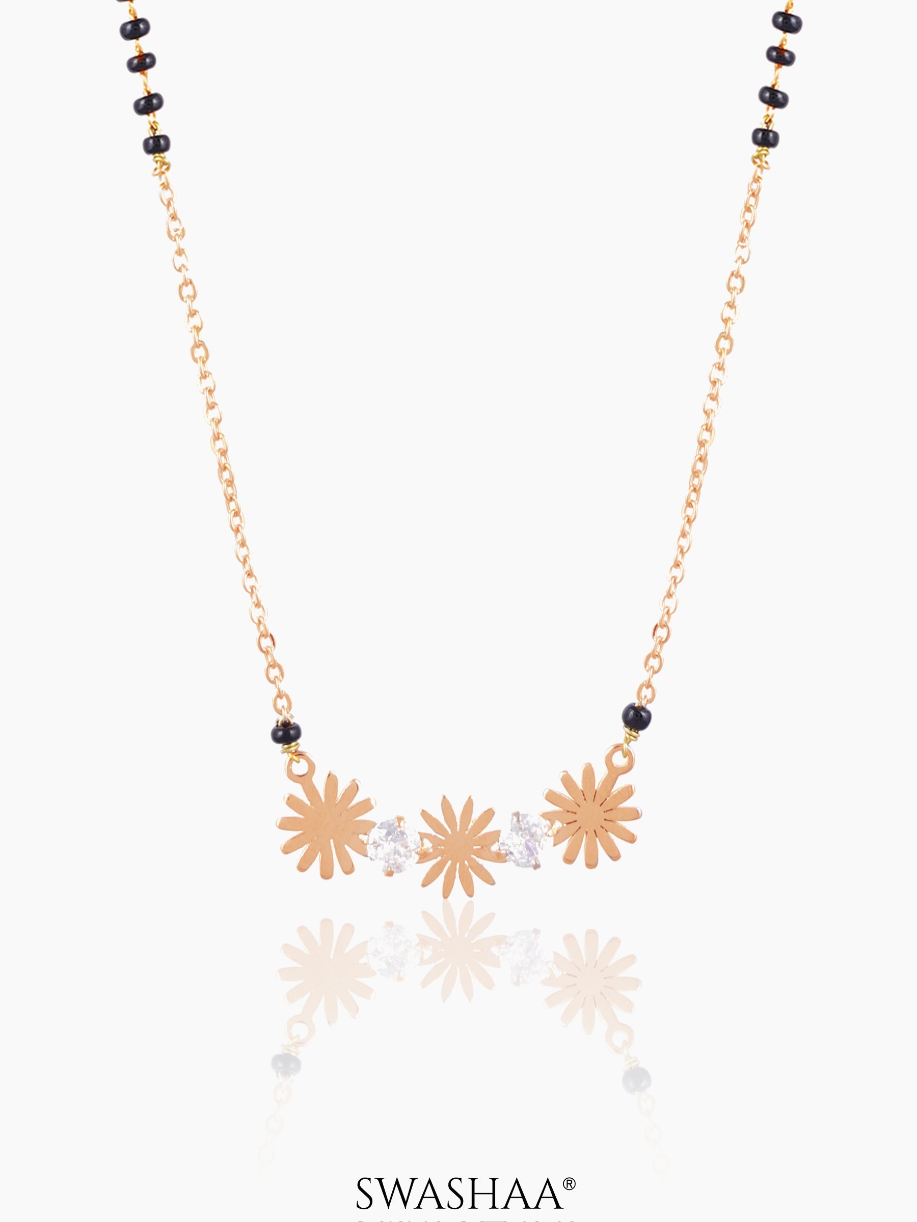 Ahaya Floral Discs Rosegold Plated Mangalsutra