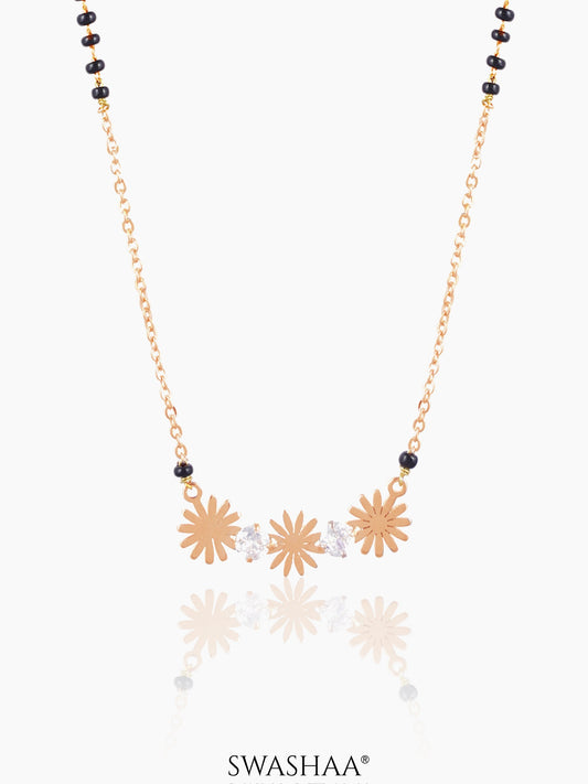 Ahaya Floral Discs Rosegold Plated Mangalsutra