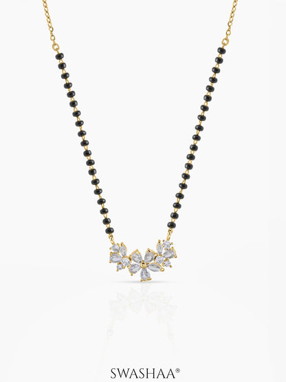 Aira Diamond Floral Cluster 18K Gold Plated Mangalsutra