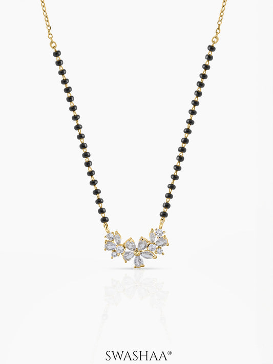 Aira Diamond Floral Cluster 18K Gold Plated Mangalsutra