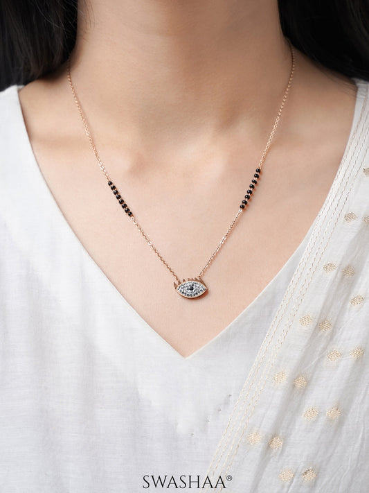 Aliana Eye Rosegold Plated Pendant Mangalsutra
