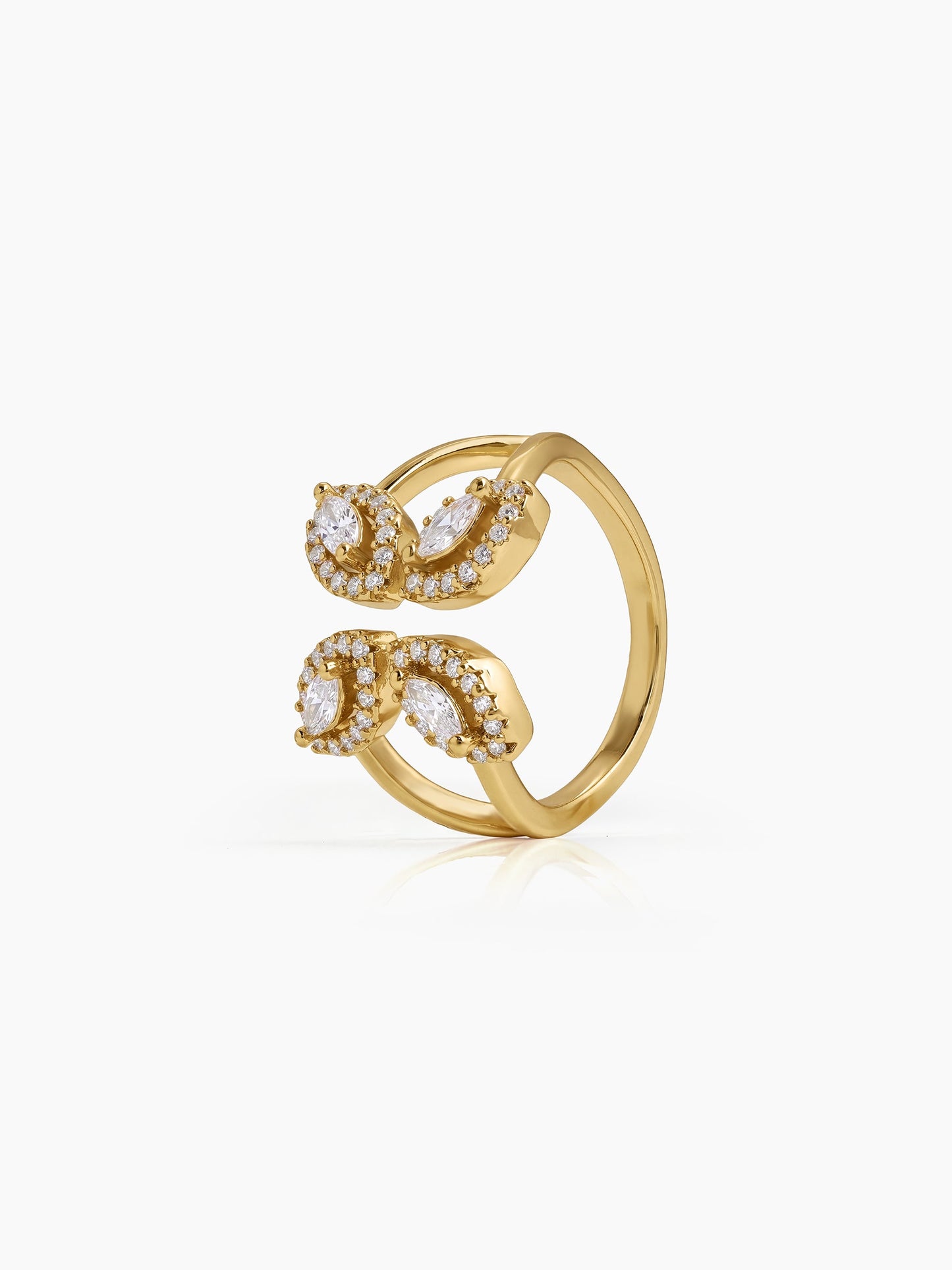 Amelia Marquise Halo 18K Gold Plated Women's Ring - Swashaa
