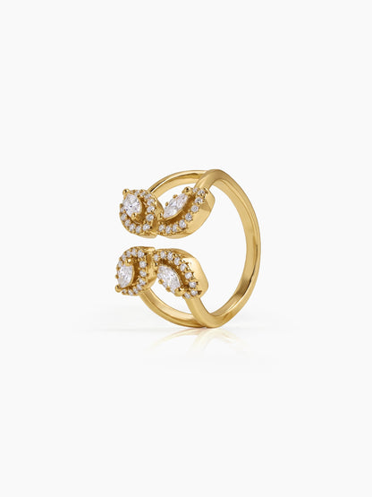 Amelia Marquise Halo 18K Gold Plated Women's Ring - Swashaa