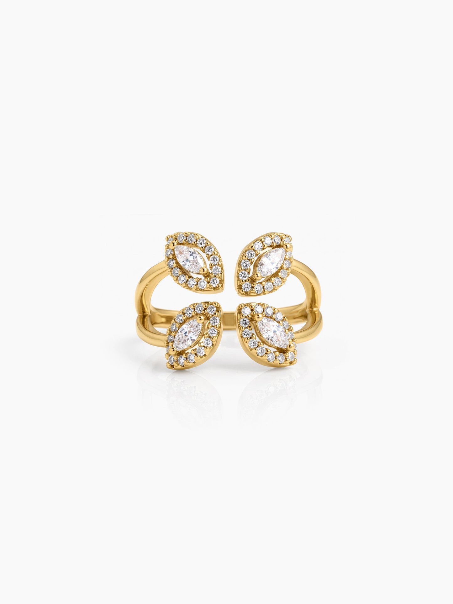 Amelia Marquise Halo 18K Gold Plated Women's Ring - Swashaa