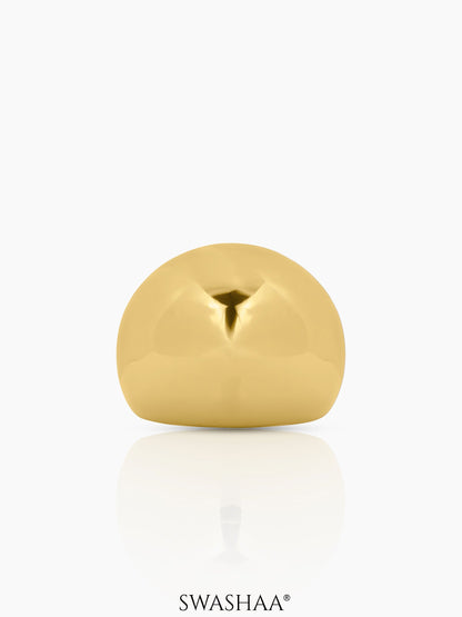 Arva Solid Dome 18K Gold Plated Ring 