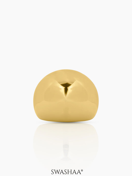Arva Solid Dome 18K Gold Plated Ring 